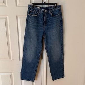 Zara Women's Blue Straight Leg Jeans